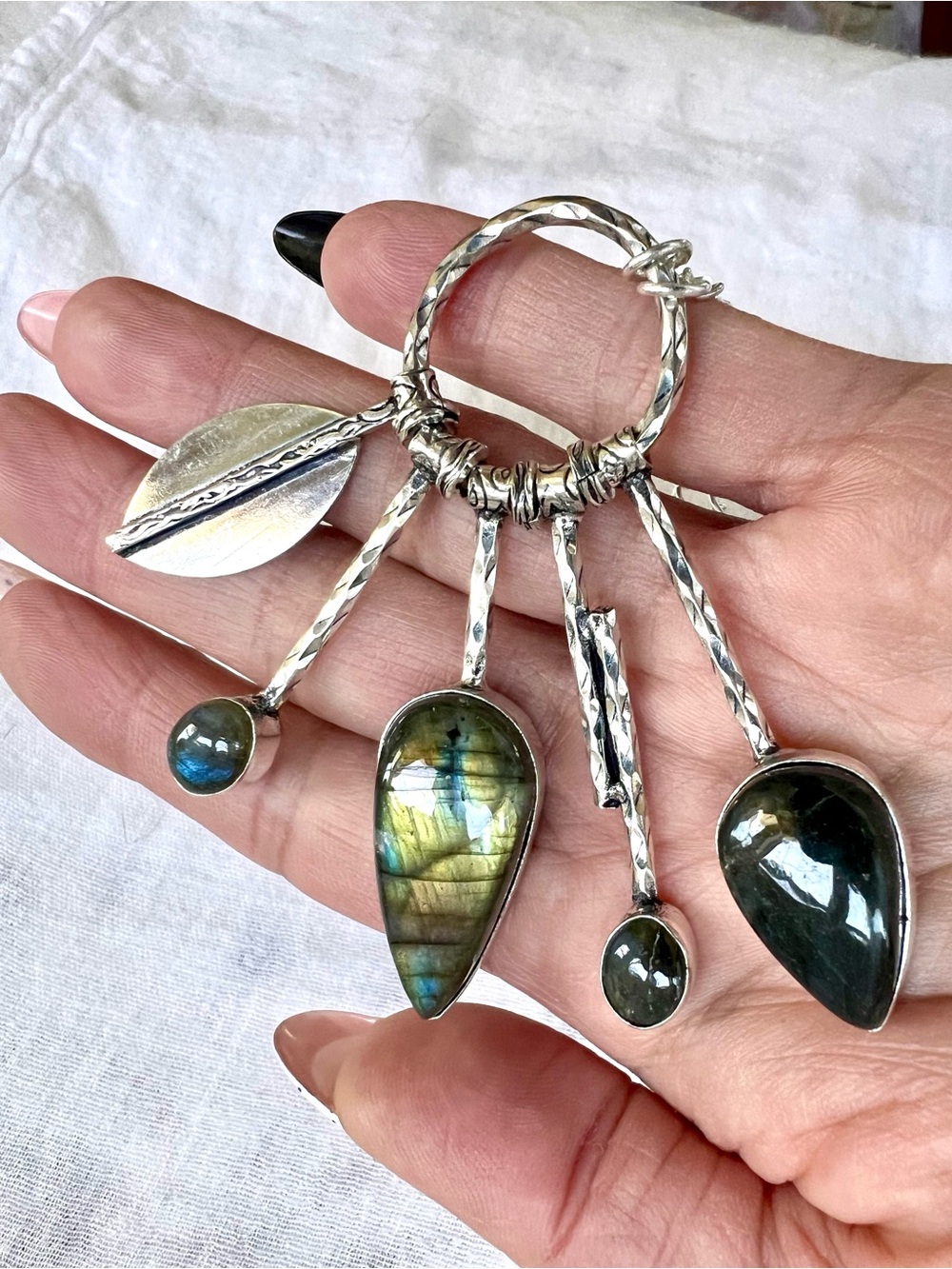 925 Trending Flash Labradorite Charm Festival Necklace